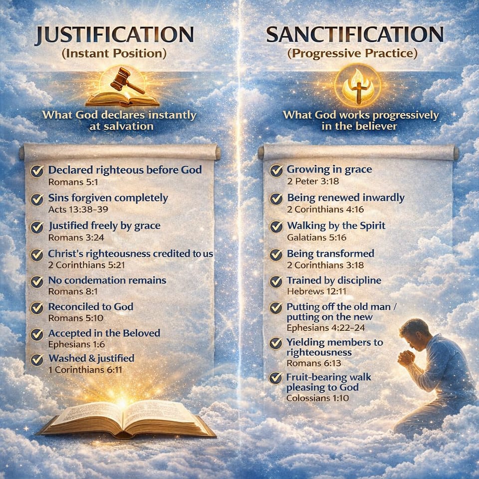Justification and Sanctification: Understanding God’s Finished Work and Ongoing Transformation